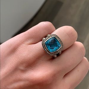 Authentic David Yurman Blue Topaz Ring Size 6